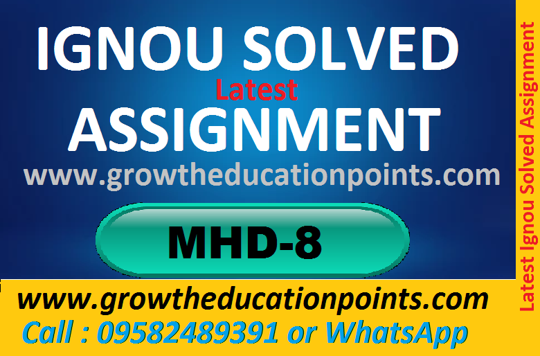 MHD-8 Ignou solved assignment 2023